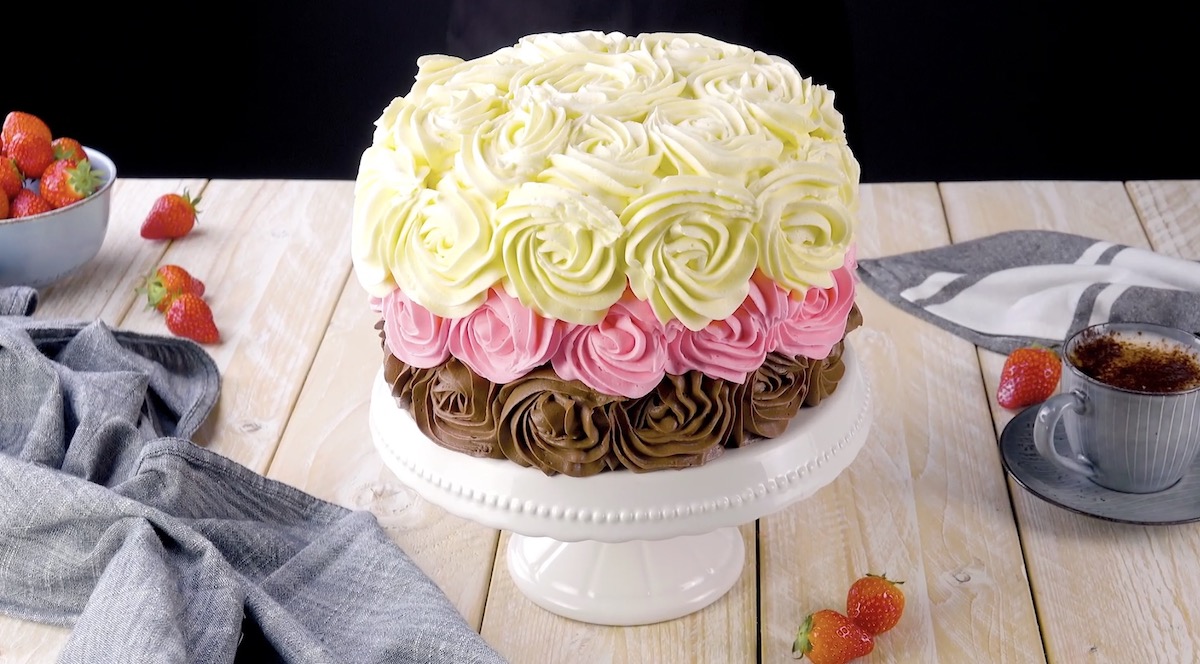Neapolitan Rose Cake