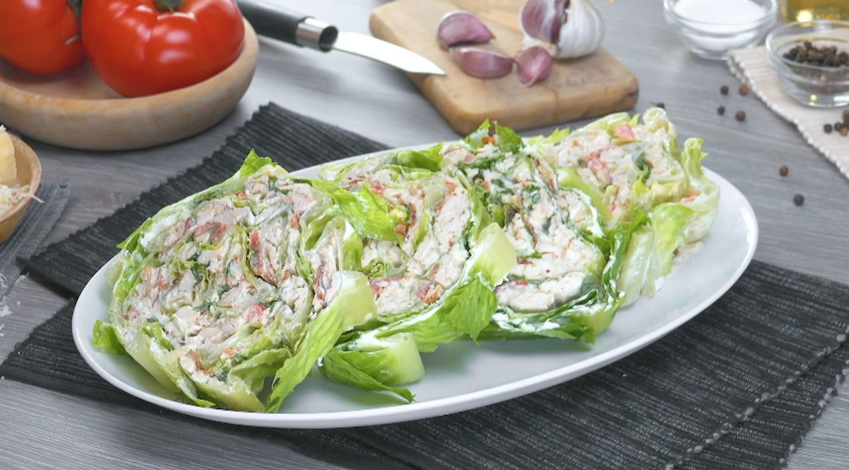 Chicken Caesar Wedge Salad Roll