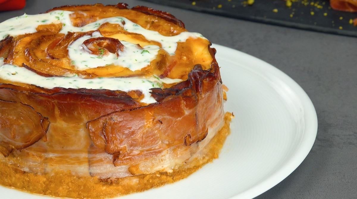 Savory Pork Loin Roll Filled With Ham And Cheese