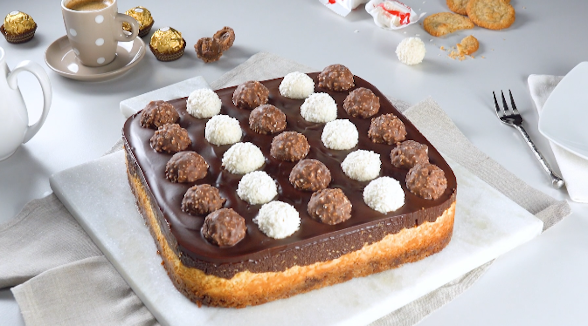 Ferrero Rocher And Raffaello Cheesecake