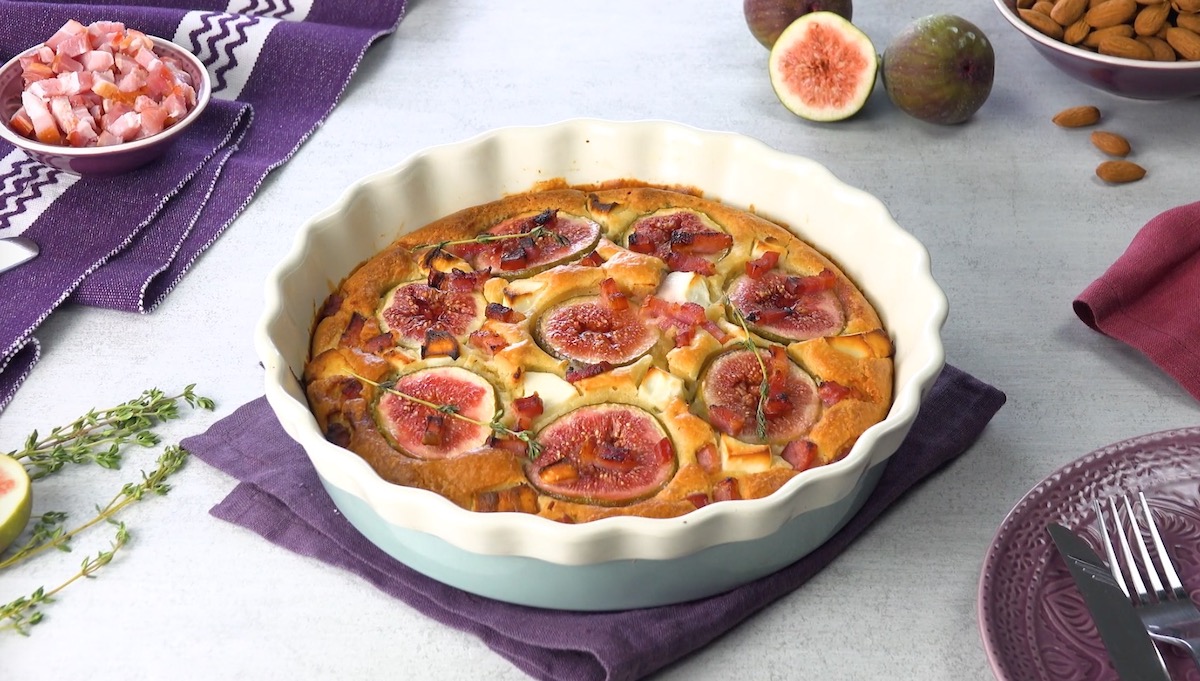 Fig, Goat Cheese, And Bacon Clafoutis