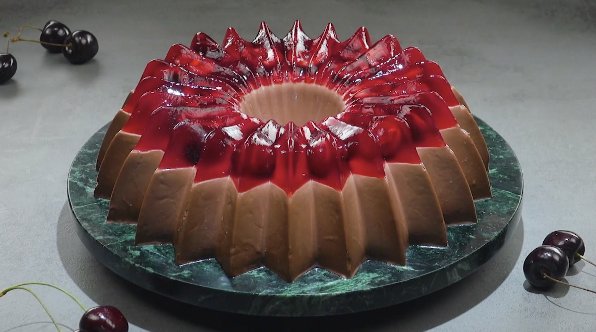 Chocolate Pudding & Cherry Jello Cake