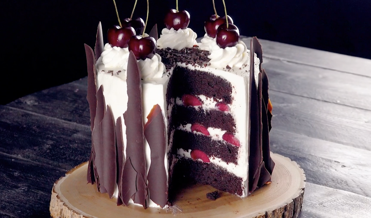 German Black Forest Cake With Cherries On Top