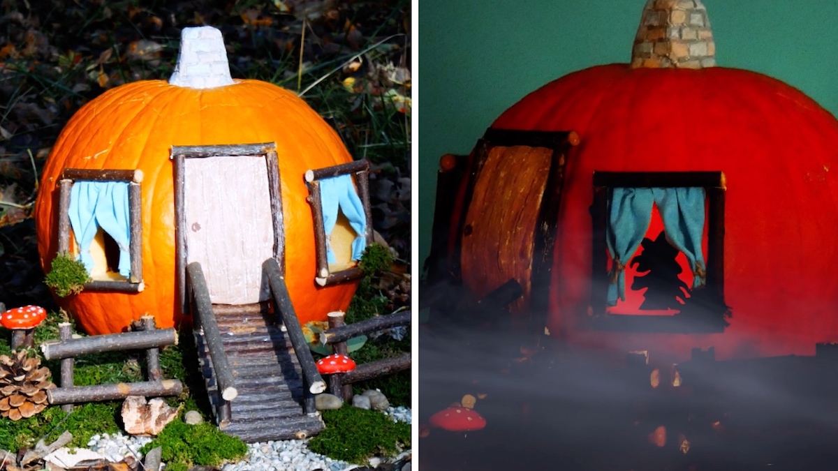 ハロウィンのかぼちゃの家のデコレーション